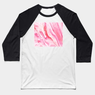 Pink and White Abstract Painting Baseball T-Shirt